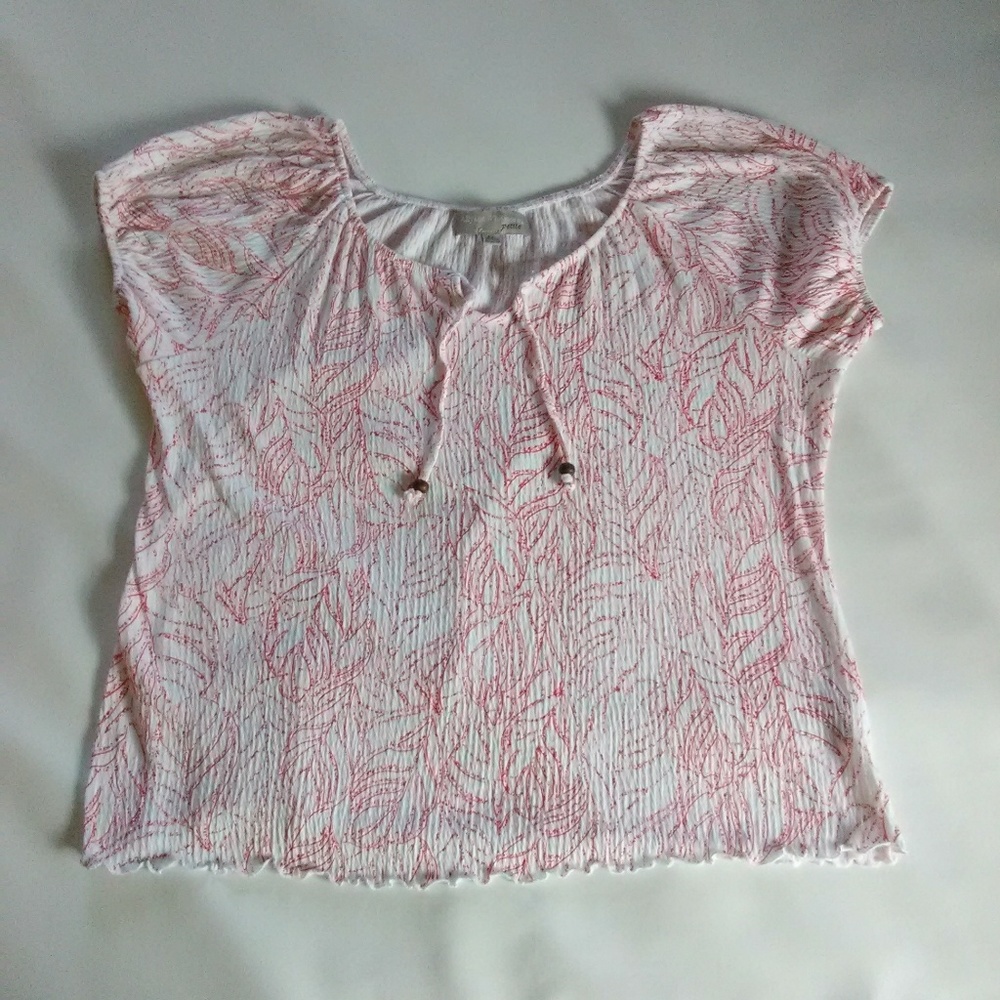 Allyson Whitmore red & white top petite